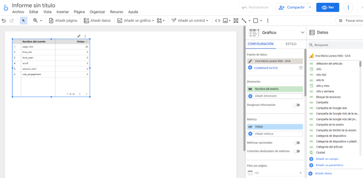 como crear un informe looker studio