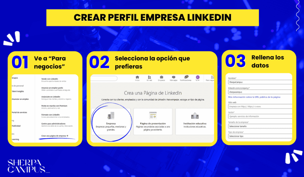 Cómo crear un perfil de empresa en LinkedIn paso a paso | Sherpa Campus